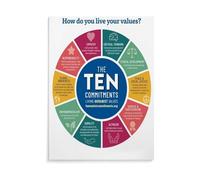 MDBJTCYZN ZGPOSQKZSC Inspirational Wall-Art Poster Humanist Values The Ten Commitments for Ethical Living Home Office Library Decor Print(Unframed,16X24inch(40X60cm))