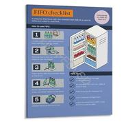 MDBJTCYZN ZGPOSQKZSC Kitchen Food Storage Guidelines Poster FIFO Checklist First In First Out System For Reducing Food Cost And Waste