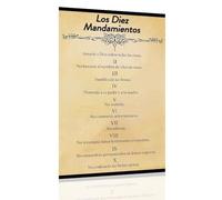 MDBJTCYZN ZGPOSQKZSC Los 10 Mandamientos En Español Poster: 10 Commandments Bible Verse Wall-Art for Home(Unframed,08x12inch(20x30cm))