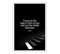 MDBJTCYZN ZGPOSQKZSC Motivational Staircase Quote Poster, Focus on The Step Wall-Art for Office, Home Office and Bedroom(Unframed,16x24inch(40x60cm))