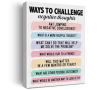 MDBJTCYZN ZGPOSQKZSC Motivational Wall-Art Print for Thinking Challenging Negative Thoughts Decor Home Office Study Calming Space(Unframed,12x18inch(30x45cm))