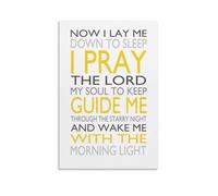 MDBJTCYZN ZGPOSQKZSC Night Prayer Poster Biblical Scripture Wall-Art for Childrens Room Now I Lay Me Down To Sleep Christian Decor Bedtime Routine Print(Unframed,08x12inch(20x30cm))