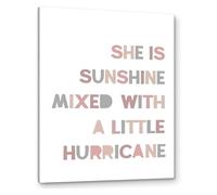 MDBJTCYZN ZGPOSQKZSC Nursery Playroom Decor Girls Bedroom Wall-Art She is Sunshine Mixed with a Little Hurricane Sunshine Print Canvas Painting for Girls Room(Framed,12x18inch(30x45cm))