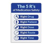MDBJTCYZN ZGPOSQKZSC Nursing Student Study Aid 5 Rights Medication Administration Educational Wall Decor(Unframed,12x18inch(30x45cm))