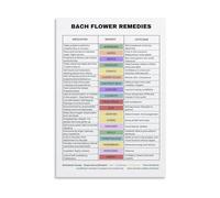 MDBJTCYZN ZGPOSQKZSC Plants and Flower Essences Meanings Reference Poster Botanical Remedies Wall Chart for Soothing Home Decor Room(Framed,16X24inch(40X60cm))