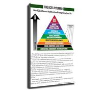 MDBJTCYZN ZGPOSQKZSC Psychology Poster ACEs Pyramid Chart Adverse Childhood Experiences Educational Wall-Art for Counseling Room Decor School Psychologist Office(Unframed,12x18inch(30x45cm))