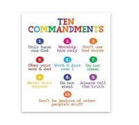 MDBJTCYZN ZGPOSQKZSC Religious Wall Decor, Ten Commandments Bible Scripture Poster, Vintage Art Print for Home Altar, Church, Study(Unframed,12x18inch(30x45cm))