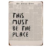 MDBJTCYZN ZGPOSQKZSC Retro Newspaper Style Metal Sign This Must Be The Place Wall Decor for Study Cafe Corner Bedroom 8 X 12 in