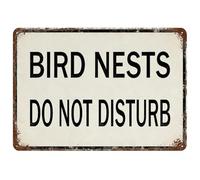 MDBJTCYZN ZGPOSQKZSC Rustic Tin Sign Featuring Bird Nests Do Not Disturb Quote Vintage Outdoor Garden Metal Wall-Art for Patio or Backyard 8 X 12 inch