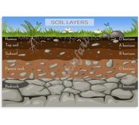 MDBJTCYZN ZGPOSQKZSC Soil Layers Poster Earth Science Diagram Geography Classroom Decor Educational Wall-Art for Home School Study Room(Framed,16x24inch(40x60cm))