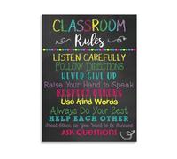MDBJTCYZN ZGPOSQKZSC Teacher Classroom Rules Poster Behavior Management Chart for Preschool Kindergarten Homeschool Back to School Decor(Unframed,12x18inch(30x45cm))