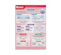 MDBJTCYZN ZGPOSQKZSC Understanding Water Waves Poster Educational Infographic on Wave Science for Geography Physics Class Home Decor(Unframed,16X24inch(40X60cm))