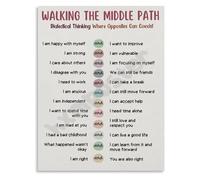 MDBJTCYZN ZGPOSQKZSC Walking The Middle Path Poster Dialectical Thinking Guide DBT Skills Chart Room Decor Social Worker Gift(Unframed,16x24inch(40x60cm))
