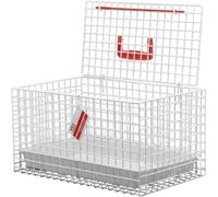 MDC Caisse de Transport pour Chat avec Ouverture Dessus, Blanche | Caisse pour chat avec ouverture dessus, côtés en maille, bac profond et poignée pour des voyages confortables, blanche