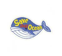 MDC Ecusson thermocollant éco Friendly Tissu Bio Save Our Ocean 7cm x 5cm