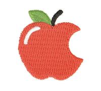 MDC Ecusson thermocollant Pomme croquée Rouge 3cm x 3cm