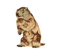 MDC Ecusson thermocollant Tete marmotte Gauche 3,7cm x 5,2cm
