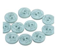MDC Lot de 6 Boutons 2 Trous Mouton 15mm Bleu Layette
