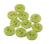 MDC Lot de 6 Boutons 2 Trous Mouton 15mm Vert Clair