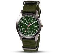 MDC Montre de poignet pour homme avec design militaire, quartz analogique 12/24 heures, bracelet OTAN pour homme, vert