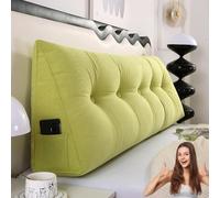MDDKOP Coussin de Lecture Compensé, Triangulaire Coussin à Coins, Gros Coussin Canapé Dossier, Traversin Tête de lit Support Arrière Oreiller De Tête De Lit en Coin(Vert,200x20x50cm)