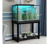 MDDKOP Support d'aquarium en métal à Double Couche étagère de Rangement Polyvalente pour Aquarium Reptiles adaptée à la Maison et au Bureau Conception Robuste résistante(Noir,70X35X70CM)