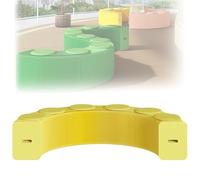 MDDKOP Tabouret Canapé en Papier Kraft Pliable Accordéon Banc Extensible, Table Basse et Chaise à Langer Polyvalent avec Coussin pour Cuisine, Salon, Salle à Manger(Jaune,300x28x38cm+6Cush)