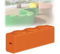 MDDKOP Tabouret Canapé en Papier Kraft Pliable Accordéon Banc Extensible, Table Basse et Chaise à Langer Polyvalent avec Coussin pour Cuisine, Salon, Salle à Manger(Orange,150x28x38cm+3Cush)