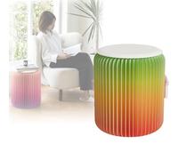 MDDKOP Tabouret Pliant Portable en Papier au Design Tendance Moderne en Papier Kraft Multifonctionnel Rond pouvant Servir de Repose-Pieds ou de Table d'appoint(Orange,32x32x30cm)