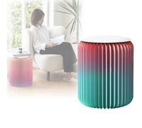 MDDKOP Tabouret Pliant Portable en Papier au Design Tendance Moderne en Papier Kraft Multifonctionnel Rond pouvant Servir de Repose-Pieds ou de Table d'appoint(Bleu,36x36x44cm)