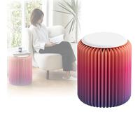 MDDKOP Tabouret Pliant Portable en Papier au Design Tendance Moderne en Papier Kraft Multifonctionnel Rond pouvant Servir de Repose-Pieds ou de Table d'appoint(Violet,36x36x44cm)