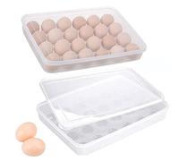 MDDZ 2 Pièces Boîte Rangement d'Oeufs, 24 Grilles Boite a Oeufs en Plastique, d'Oeufs Cuisine, Empilable Plateaux avec Couvercle pour Réfrigérateurs, Armoires Gardemanger, (Bdyrdxte--110)