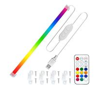 MDee Éclairage sous meuble LED avec Télécommande, RGB Ruban LED COB, 8W Multicolore Bande se Connecte via USB, Dimmable, 800lm, Flexible, pour Placard, étagères, Miroir, Cuisine, Coucher, 0,8M