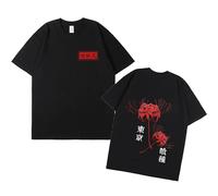 MDEM Anime Tokyo Ghoul Spider Lily T-Shirt Hommes Femmes Cool Kane Kiken Imprimé Graphique T-Shirts Surdimensionné Streetwear Couples T-Shirts-style2||M
