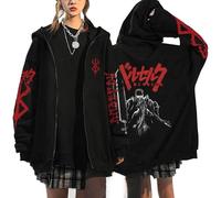 MDEM Berserk Sweat À Capuche Anime Hommes Zip Up Sweat À Capuche Anime Vestes À Glissière Imprimé Décontracté Femmes Unisexe Noir Manteau À Manches Longues Y2k Tops-style6||3XL