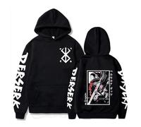 MDEM Berserk Sweat À Capuche pour Homme Femmes À Manches Longues Sweat Polaire Surdimensionné Vestes Manteaux Drôle Berserk Japonais Anime Streetwear-style14||M