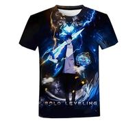 MDEM Été Solo Niveau Anime Manga 3D Imprimé T-Shirt Vêtements De Rue Homme Femme Décontracté Mode Surdimensionné Col Rond T-Shirt Enfants T-style1||L