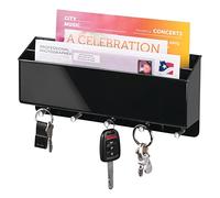 mDesign accroche-clés mural avec panier de rangement - range-clés polyvalent avec compartiment pour stockage de courrier, lettres, ou téléphones portables - pour entrées, cuisine et couloir