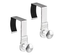 Mdesign Bureau Cabine Crochets pour manteaux, chapeaux, sacs à main, sacs, porte-clés - Lot de 2, clair/acier inoxydable brossé