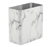 mDesign Corbeille à papier en métal - Poubelle de salle de bain rectangulaire compacte - Corbeille à ordures pour la maison et le bureau - Couleur marbre