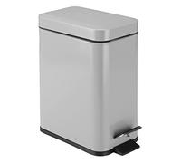 mDesign Corbeille à pédale - Poubelle en métal avec pédale, couvercle et insert en plastique - Parfaite pour la salle de bain, la cuisine et le bureau - Poubelle domestique avec design ergonomique -