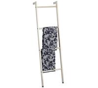 mDesign Échelle Porte-Serviettes autoportante pour Salle de Bain - Porte-Serviettes à 4 Niveaux en métal - Porte-Serviettes pour Serviettes de Bain, vêtements ou journaux - Beige