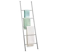 mDesign échelle pour serviettes en métal inoxydable - porte serviette design sur pied à 5 rails - porte serviette inox à poser - couleur argenté mat