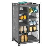 mDesign étagère Chaussures - Armoire Chaussure Pratique avec Structure en métal pour l'entrée ou Le Dressing - étagère à Chaussures avec 10 casiers spacieux - Anthracite