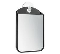 mDesign Miroir pour Rasage sous la Douche, antibuée et avec Ventouse - utile également en Tant Que Miroir pour Maquillage - idéal comme Miroir de Salle de Bain - Noir et argenté Mat