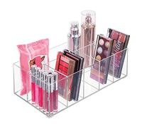 mDesign organiseur maquillage - boîte de rangement maquillage avec six compartiments pour produits de maquillage, vernis à ongles et produits de beauté - rangement make up idéal - transparent
