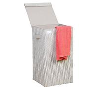 mDesign panier à linge gris clair avec couvercle - sac pour lessive pliable - trieur de linge en plastique parfait pour voyager