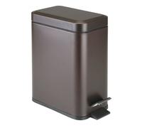 mDesign Petit bidon rectangulaire en métal de 1,3 gallon avec doublure/poignée, bronze