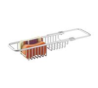 mDesign Plateau de Rangement pour évier - Porte-éponge Pratique pour ustensiles de Cuisine - en Aluminium Inoxydable - Argenté