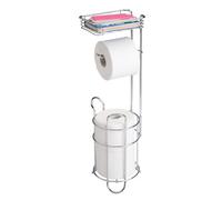 mDesign Porte-Papier Toilette - Distributeur élégant en métal - idéal pour Salle de Bain - argenté